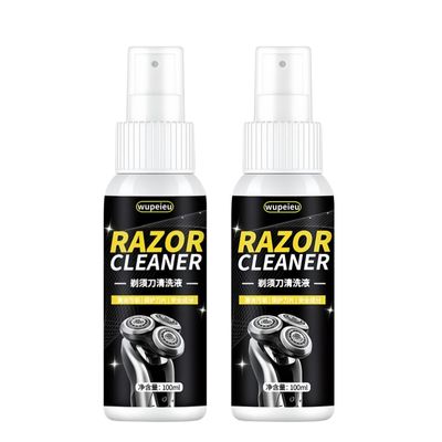 wupeieu 100ml (3.38 Fl Oz) Razor Cleaning Liquid, Compatible With Panasonic All Electric Shavers, Cleans Your Shaver For Optimal Hygiene(2 pcs)