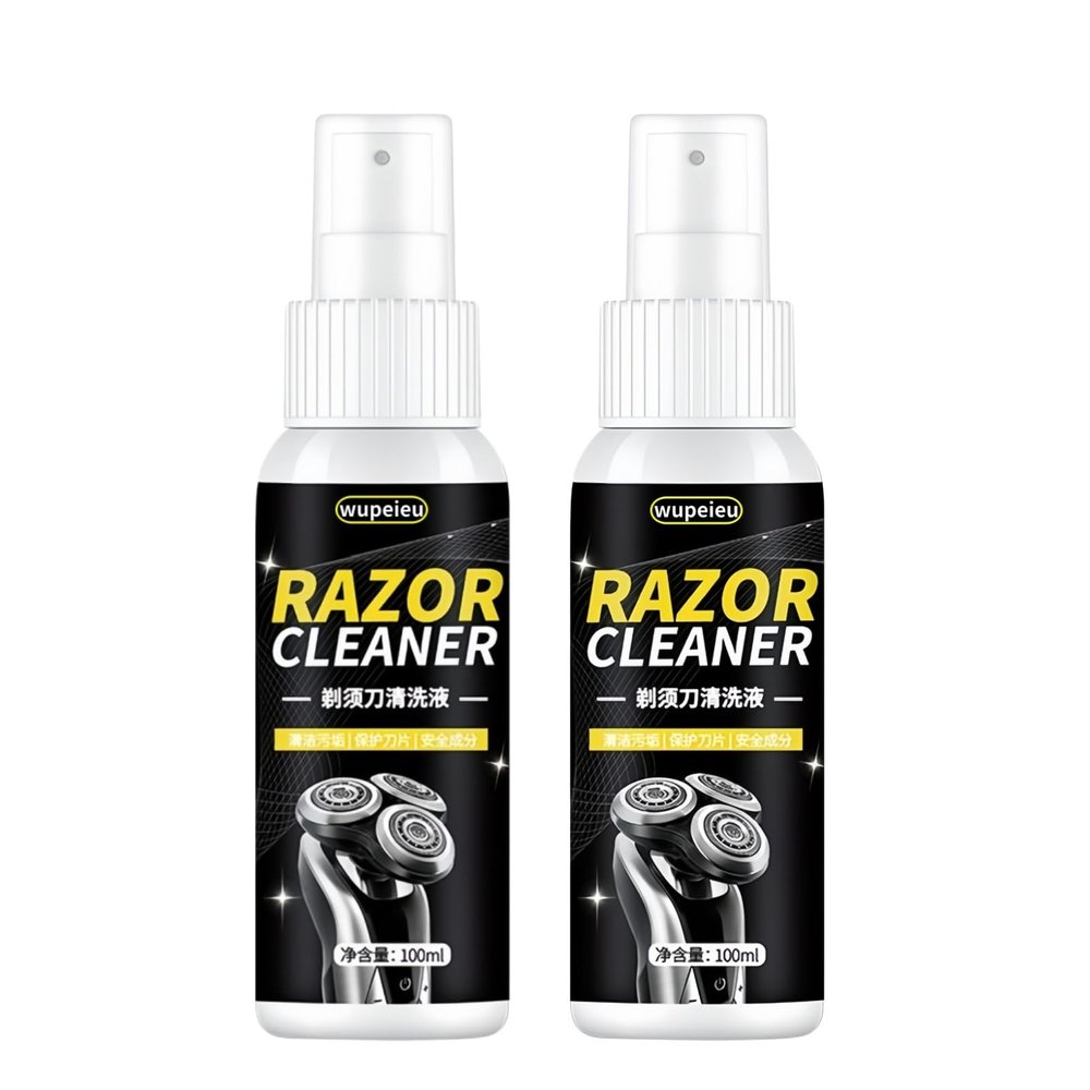 wupeieu 100ml (3.38 Fl Oz) Razor Cleaning Liquid, Compatible With Panasonic All Electric Shavers, Cleans Your Shaver For Optimal Hygiene(2 pcs)