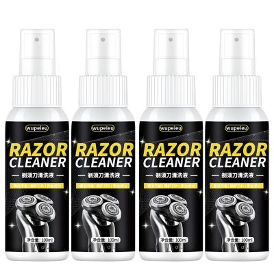 wupeieu 100ml (3.38 Fl Oz) Razor Cleaning Liquid, Compatible With Panasonic All Electric Shavers, Cleans Your Shaver For Optimal Hygiene(4 pcs)