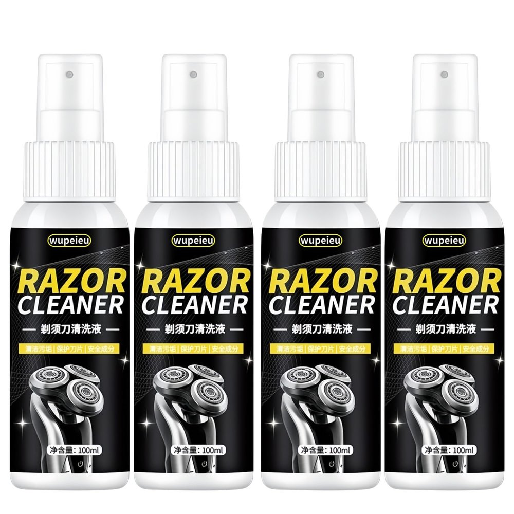 wupeieu 100ml (3.38 Fl Oz) Razor Cleaning Liquid, Compatible With Panasonic All Electric Shavers, Cleans Your Shaver For Optimal Hygiene(4 pcs)