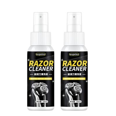wupeieu 100ml (3.38 Fl Oz) Razor Cleaning Liquid, Compatible With Panasonic Xtra ES LS LM RC LT73 Series, Cleans Your Shaver For Optimal Hygiene(2 pcs)