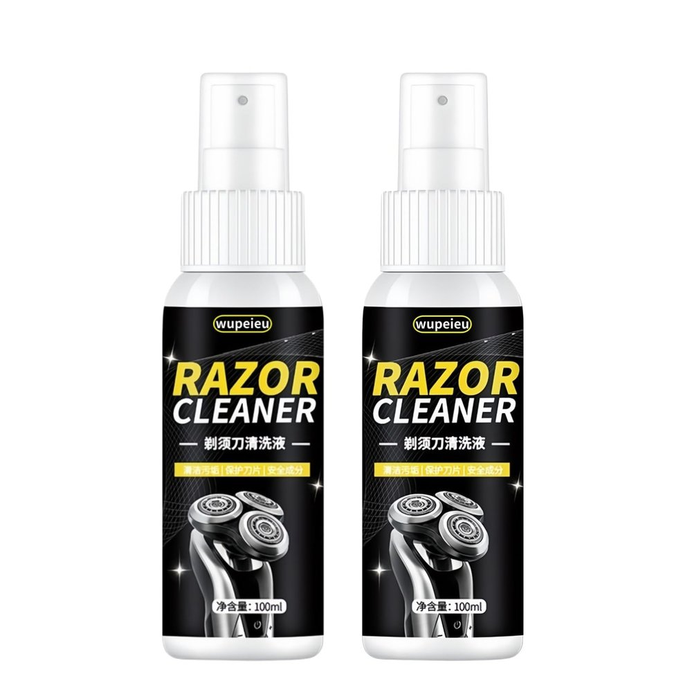 wupeieu 100ml (3.38 Fl Oz) Razor Cleaning Liquid, Compatible With Panasonic Xtra ES LS LM RC LT73 Series, Cleans Your Shaver For Optimal Hygiene(2 pcs)