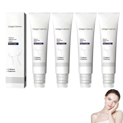 Collagen Fullerene Neck Cream, 2026 New Advanced Firming & Wrinkle-Reducing Cream with Collagen Peptides, Moisturizing & Pore Minimizer, Natural Anti-Wrinkle Serum for All Skin Types (4 Pack)