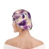 Pioyoku Retro Florals Purple (1) Print Shower Cap For Women, Reusable Shower Bonnet With Elastic, Double Layer Bath Cap For Shower, Spa & Travel view 3