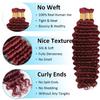#99J Burgundy Human Braiding Hair For Boho Braids 3 Bundles Human Hair 16 16 16 Inch Wine Red Deep Wave Bulk Human Hair for Braiding Knotless Bohemian Hair Extensions 150g view 3
