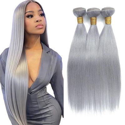 Fridnae Gray Bundles Silver Straight Human Hair Bundles 24 26 28 Inch