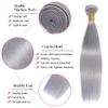 Fridnae Gray Bundles Silver Straight Human Hair Bundles 24 26 28 Inch view 3