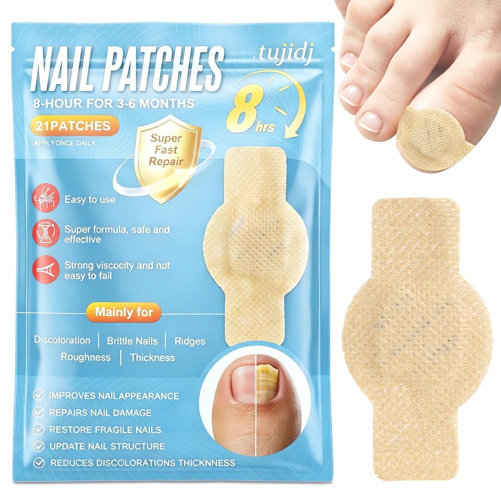 Nail Patches-Ingrown Toenail Relief Hydrogel Patches, Nail Repair for Thick Discolored Damaged Nails Overnight Renewal, 21 CountSkyblue