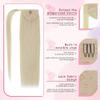Pinkpearl Human Hair Ponytail Extension, #60 Platinum Blonde Real Hair Ponytail Extension for Women Straight with Wrap Around Magic Paste Ponytail Extensions Human Hair One Piece 14inch 65g(P#60-14in) view 2