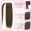 Pinkpearl Ponytail Extension Human Hair, 14inch 65g #4 Chocolate Brown Remy Natural Real Hair Ponytail Extension, Straight with Wrap Around Magic Paste Ponytail Hairpiece Clip in Extensions (P#4-14in) view 2
