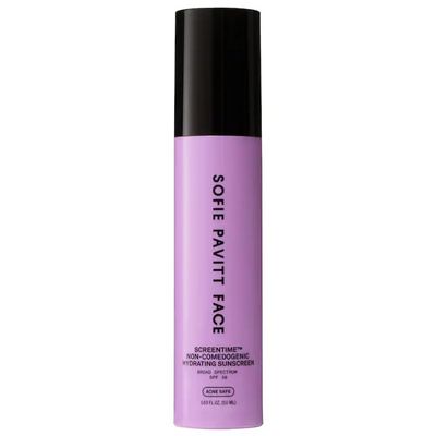 Pavitt Face Screentime Non-Comedogenic Hydrating Sunscreen SPF 30 with Niacinamide and Ectoin, 1.69 fl oz