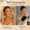 2 in 1 Tanning Mitt and Brush Applicator Kit, Self Tanner Mitt Tanning Mitts Self Tanner, Reversible Waterproof Glove and Face Body Brush for Streak-Free Application, Hands, Legs view 4