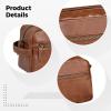 Tressify Brown PU Leather Toiletry Bag for Men, 9.8 x 4.1 x 5.7 in Travel Wash Bag, Large Capacity Cosmetic Bag with Multiple Compartments for Business Trip and Daily Use view 2