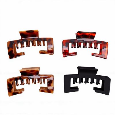 BRRNOO Hat Claw Clips 4-Piece Set Baseball Cap Clips for Women with Hollow Teeth Leopard Print for Thick Hair Long Hair Ponytail Bun (4pcs)