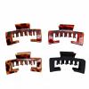 BRRNOO Hat Claw Clips 4-Piece Set Baseball Cap Clips for Women with Hollow Teeth Leopard Print for Thick Hair Long Hair Ponytail Bun (4pcs) view 1