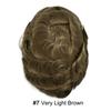 Toupee for Men Real Human Hair Piece Swiss Lace Front Hair System for Men Durable Fine Mono Mens Replacement System Hairpieces Prosthesis #7 Very Light Brown-110% Light to Medium Density 6X9" view 2