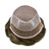 Toupee for Men Real Human Hair Piece Swiss Lace Front Hair System for Men Durable Fine Mono Mens Replacement System Hairpieces Prosthesis #7 Very Light Brown-110% Light to Medium Density 6X9" view 3
