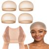 4 Pieces Real HD Wig Caps Breathable Ultra-thin Stretchy WigCap Beige Stocking for Wigs view 1