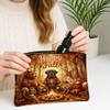 Fall Neopolitan Mastiff Dog Makeup Bag, Funny Holiday Forest Cosmetic Travel Pouch for Women Girls, Portable Small Canvas Zipper Organizer, Autumn Toiletry Bag 7x9 Inch view 3