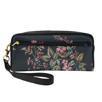 OIBNKCN Ancient embroidered flowers Versatile Travel Makeup Bag - Double-Sided Print, Ultra-Soft PU Leather Cosmetic Organizer for Women, Mothers Day Gifts & Teacher Appreciation