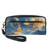 OIBNKCN Mountains golden light Versatile Travel Makeup Bag - Double-Sided Print, Ultra-Soft PU Leather Cosmetic Organizer for Women, Mothers Day Gifts & Teacher Appreciation view 1