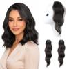 REECHO Clip in Hair Volumizer, 2PCS 12 inch Short Thick Beach Wave Clip in Hairpieces Adding Extra Volume Hair Extensions for Women - Black Brown view 1