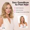 REECHO Clip in Hair Volumizer, 2PCS 12 inch Short Thick Beach Wave Clip in Hairpieces Adding Extra Volume Hair Extensions for Women - Black Brown view 3