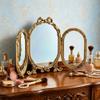 French Princess Style Trifold Mirror, Wooden Framed Foldable Makeup Mirror, for Bedroom, Vanity Table, Dressing Room(80x60cm/31x24in) view 4