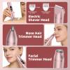 Bikini Trimmer for Women 3 in 1 Electric Shaver Razors Nose Hair Trimmer Waterproof Pubic Hair for Underarm Leg Arm Body (Rose Gold) view 4