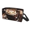 DAbghb Daily Large Travel Hot Coffee with Coffee Bean Print Toiletry Bags Portable Capacity Zippered Cosmetics Storage Bag view 2
