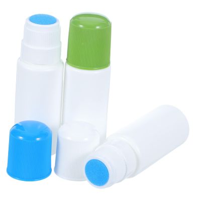 Sewroro 3pcs 30ml Plastic Liquid Applicator Bottles with Sponge Heads, Small Squeeze Bottles with Fine Tip for Hair Oil and Scalp Treatment, Refillable Dispenser Containers with Blue,