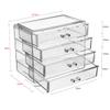 LABRIMP Large Acrylic Makeup Storage Box, Cosmetic Storage Organizer with Four Drawers, Makeup Organizer for Vanity and Home Use view 3