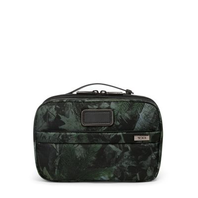 TUMI - Alpha Split Travel Kit - Compact Toiletry Bag for Men & Women - Features Removable Leather Handle & Clear Windows - Forest Camo