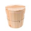 WOONEKY Wooden Hot Towel Heating Bucket 25x25x25cm with Lid Rustic Spa Sauna Towel Warmer Barrel for Bathroom Massage and Salon Use view 1