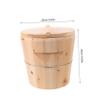 WOONEKY Wooden Hot Towel Heating Bucket 25x25x25cm with Lid Rustic Spa Sauna Towel Warmer Barrel for Bathroom Massage and Salon Use view 2