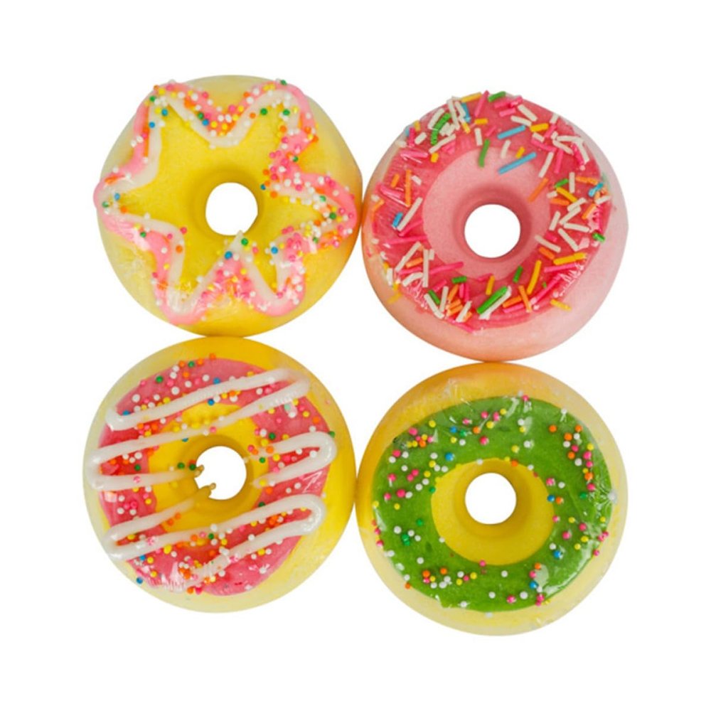 OATIPHO 4pcs Doughnut Shape Bath Salt Balls Set 100g Moisturizing Bath Soak for Teenagers Relaxation Style Color