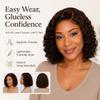 Apeasex 14 Inch Chocolate Brown Deep Wave Bob Wig Human Hair, 5x5 HD Lace Closures Glueless Wig Side Part, Short Curly Wigs for Black WomenPre Plucked Pre Cut Wear Go Wigs Beginner Friendly Everyday view 3