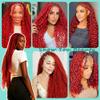 Human Braiding Hair 22 Inch 100g Red Deep Wave Bulk Human Hair for Braiding No Weft Curly Bundles Hair Extensions view 2