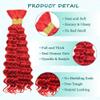 Human Braiding Hair 22 Inch 100g Red Deep Wave Bulk Human Hair for Braiding No Weft Curly Bundles Hair Extensions view 3