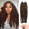 Burmese Curly Feather Crochet Human Hair 22 Inch Chocolate Brown 4# Color Miracle Knots Pre-Separated 50 Strands Human Crochet Hair for Black Women Lightweight Invisible Extensions (22 Inch,60g) view 1