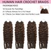 Burmese Curly Feather Crochet Human Hair 22 Inch Chocolate Brown 4# Color Miracle Knots Pre-Separated 50 Strands Human Crochet Hair for Black Women Lightweight Invisible Extensions (22 Inch,60g) view 2