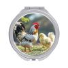 BTCOWZRV Chicken on The Grass Makeup Mirror Foldable Double-Sided 2X/1X,Hand Mirror - Round,Compact and Portable,Compact Mirror to Bag for Home,Office,Travel view 1