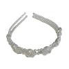DAJGRHE White Pearl Hairbands For Women; Uncomplicated White Rose Flower Retro Wave view 1
