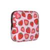 TINUADEE Kawaii Cute Pink Strawberry Strawberries Period Bag For Women,Portable Sanitary Napkin Period Pad Pouch For Purse, Small Make Up Bags view 1