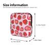 TINUADEE Kawaii Cute Pink Strawberry Strawberries Period Bag For Women,Portable Sanitary Napkin Period Pad Pouch For Purse, Small Make Up Bags view 3