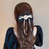 Black spring hair clips female back of the hairpin camellia floral ribbon a word clip top clip headwear view 3