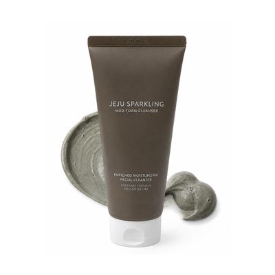 Refreshing Facial Cleansing Wash, Jeju Mineral Clay Formula, Daily Foaming Face Cleanser - Korean Mud Cleansing Foam, 150ml