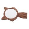 HOOWIFFY Wooden Handheld Cosmetic Mirror for Makeup and Grooming, Small Cute Kawaii Cat Shape, Portable Vanity Mirror for Travel and Salon Use view 1