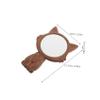 HOOWIFFY Wooden Handheld Cosmetic Mirror for Makeup and Grooming, Small Cute Kawaii Cat Shape, Portable Vanity Mirror for Travel and Salon Use view 2