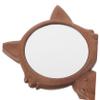 HOOWIFFY Wooden Handheld Cosmetic Mirror for Makeup and Grooming, Small Cute Kawaii Cat Shape, Portable Vanity Mirror for Travel and Salon Use view 3